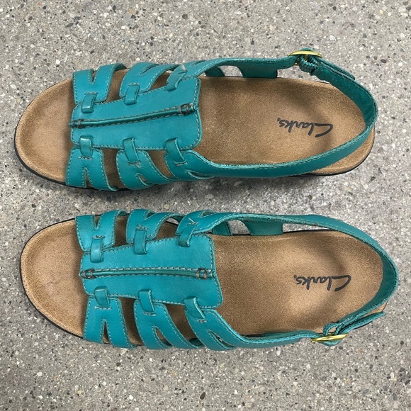 NWOB Clarks Collection Leather Lightweight Comfort Walking Sandals size 6.5 wide - Picture 4 of 12